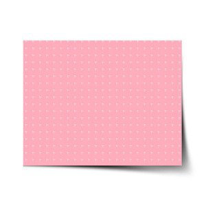 Plakát Bílé čárky na růžové - 60x40 cm