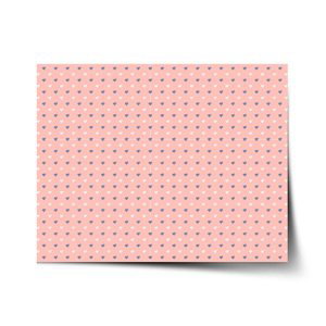 Plakát Srdíčka na růžové - 90x60 cm