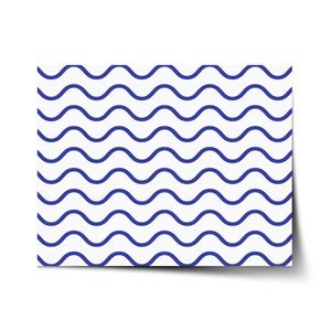 Plakát Modré vlnky - 90x60 cm