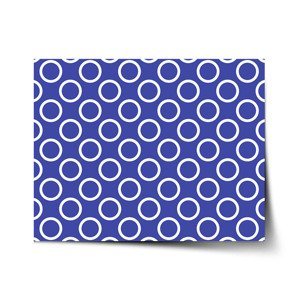 Plakát Bílé kruhy na modré - 60x40 cm