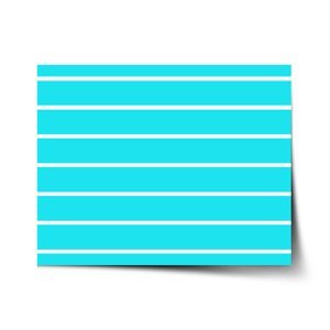 Plakát Bílé pruhy na modré - 120x80 cm