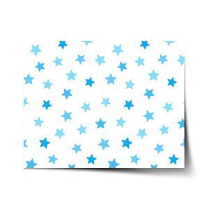 Plakát Modré hvězdy na bílé - 60x40 cm