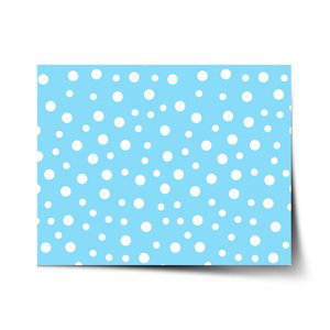 Plakát Bílé puntíky na modré - 60x40 cm