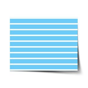 Plakát Modrobílé pruhy - 90x60 cm