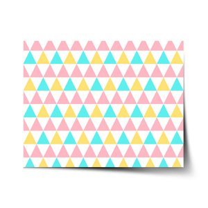 Plakát Tříbarevné trojúhelníky - 60x40 cm