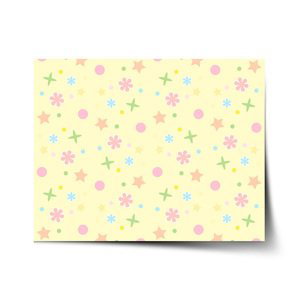 Plakát Hvězdy, květy a puntíky - 90x60 cm