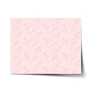 Plakát Růžové papírové vlaštovky - 60x40 cm