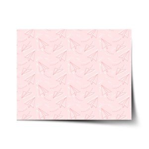 Plakát Růžové papírové vlaštovky - 90x60 cm
