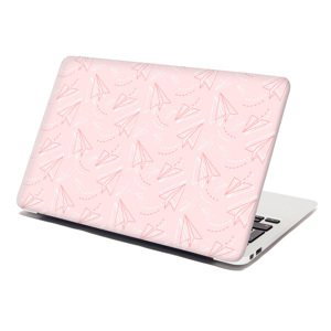 Samolepka na notebook Růžové papírové vlaštovky - 29x20 cm