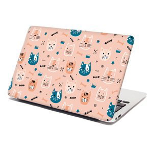 Samolepka na notebook Barevné kočičky - 29x20 cm