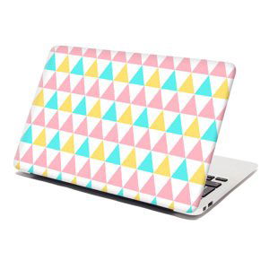 Samolepka na notebook Tříbarevné trojúhelníky - 29x20 cm