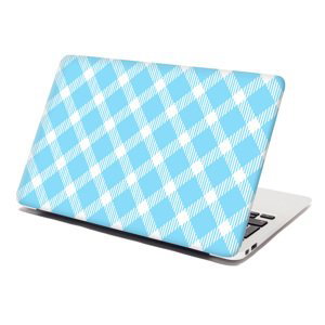 Samolepka na notebook Modrobílé čtverce - 38x26 cm