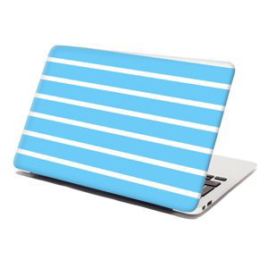 Samolepka na notebook Modrobílé pruhy - 38x26 cm