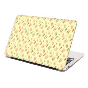 Samolepka na notebook Zajíček s mrkví - 29x20 cm