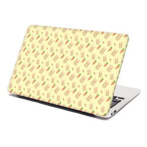 Samolepka na notebook Zajíček s mrkví - 29x20 cm