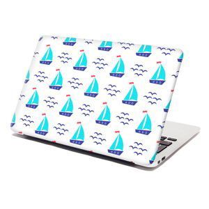 Samolepka na notebook Modré lodičky - 29x20 cm