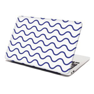 Samolepka na notebook Modré vlnky - 38x26 cm