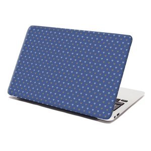 Samolepka na notebook Srdíčka na modré - 38x26 cm