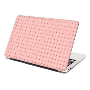 Samolepka na notebook Srdíčka na růžové - 38x26 cm