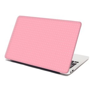 Samolepka na notebook Bílé čárky na růžové - 38x26 cm