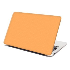 Samolepka na notebook Bílé čárky na oranžové - 38x26 cm