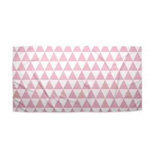 Ručník Růžové a bílé trojúhelníky - 70x140 cm
