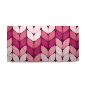 Ručník Tříbarevné růžové pletení - 30x50 cm