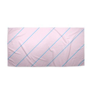 Ručník Modré pruhy na růžové - 70x140 cm