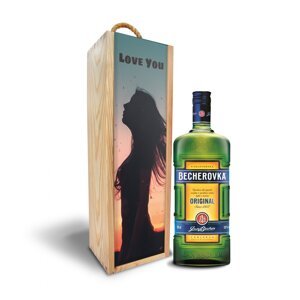 Dřevěná krabička Becherovka