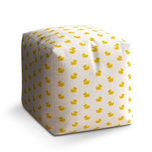 Taburet Cube Žluté kačenky: 40x40x40 cm