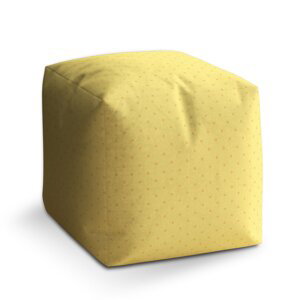 Taburet Cube Červené kroužky na žluté: 40x40x40 cm