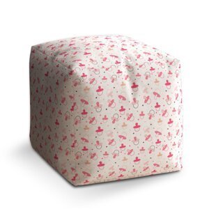 Taburet Cube Růžové dudlíky: 40x40x40 cm