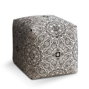 Taburet Cube Bílé mehendi: 40x40x40 cm