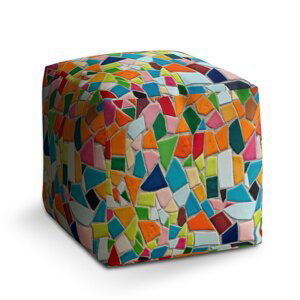 Taburet Cube Barevná mozaika: 40x40x40 cm