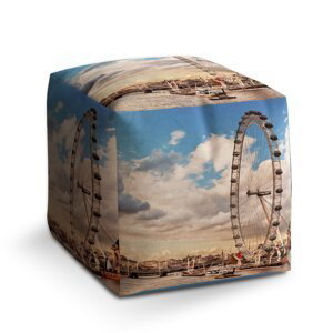 Taburet Cube London eye: 40x40x40 cm