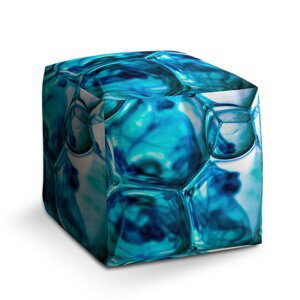 Taburet Cube Modré bubliny: 40x40x40 cm