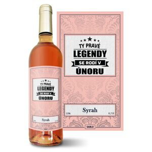 Růžové víno Ty pravé legendy se rodí v únoru: 0,75 l