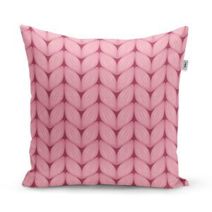 Polštář Růžové pletení z vlny - 60x60 cm