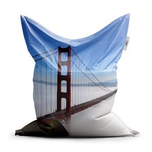 Sedací vak Classic Golden Gate v mlze - 150x100 cm