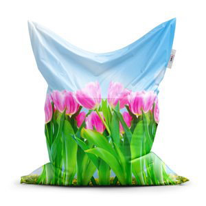 Sedací vak Classic Růžové tulipány - 150x100 cm