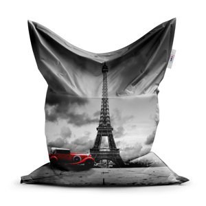 Sedací vak Classic Eiffelova věž a červené auto - 150x100 cm