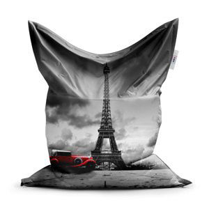 Sedací vak Classic Eiffelova věž a červené auto - 200x140 cm