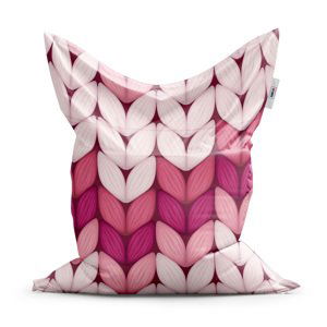 Sedací vak Classic Tříbarevné růžové pletení - 200x140 cm