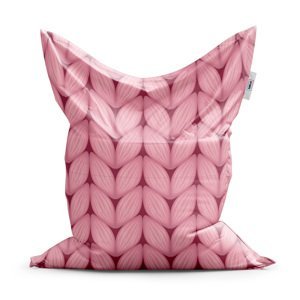 Sedací vak Classic Růžové pletení z vlny - 150x100 cm