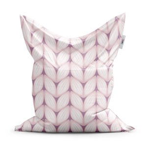 Sedací vak Classic Bledě růžové pletení - 200x140 cm
