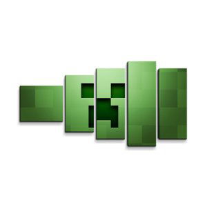 Obraz - 5-dílný Green Blocks - 100x60 cm