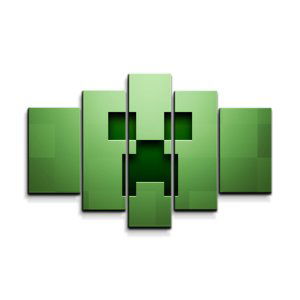 Obraz - 5-dílný Green Blocks - 125x90 cm