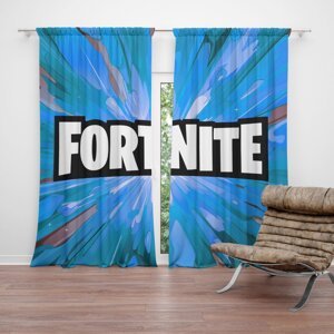 Závěs FORTNITE modrá: 2ks 140x250cm