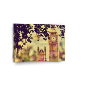 Obraz Londýn Big Ben Flowers - 90x60 cm