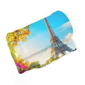 Deka Paříž Eifellova věž Flowers - 190x140 cm